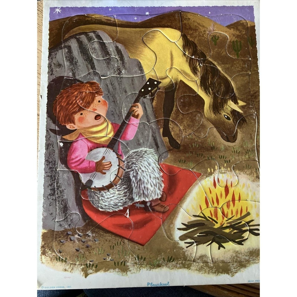 PLAYSKOOL Vintage  Little Singing Cowboy Chaps‎ PUZZLE Corrine Malvern 805C